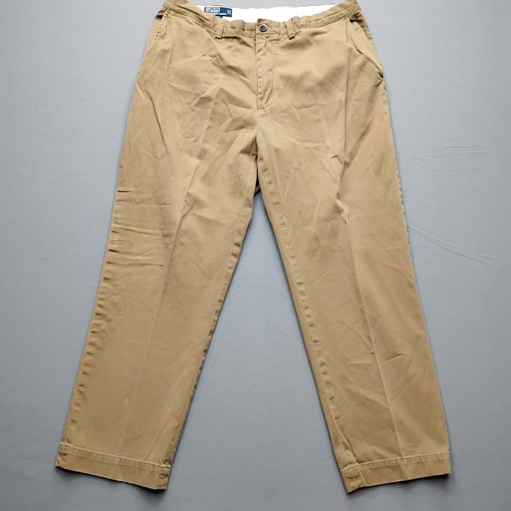 Polo Ralph Lauren Prospect Pant Mens 38x30 Khaki Chino Cotton Straight Leg Tan